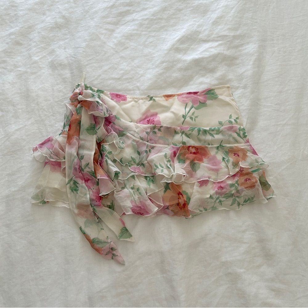 Abercrombie silk floral mini skirt